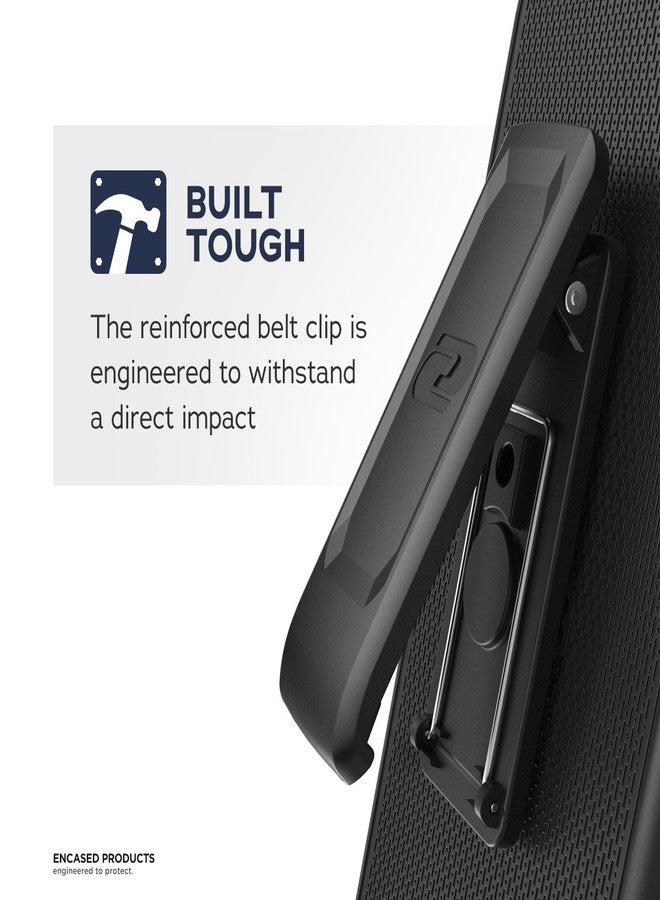 Encased Designed for Samsung Galaxy S21 Belt Clip Case (Thin Armor) Slim Grip Phone Cover with Holster - Black (S21) - Image 5