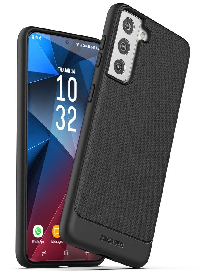 Encased Designed for Samsung Galaxy S21 Belt Clip Case (Thin Armor) Slim Grip Phone Cover with Holster - Black (S21) - Image 3