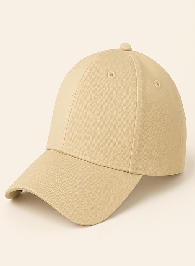 ENCIGER Unisex Adjustable Baseball Cap Pack of 3 - Solid Color Cotton Caps for Men & Women - Breathable Lightweight Headwear for Outdoor, Travel, Gym, Casual Wear (Beige) - Image 2