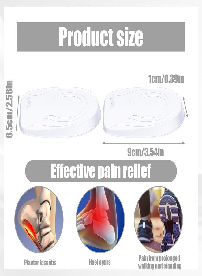 Yuanchu 2 Pairs 0.4 Inch Silicone Heel Lifts for Shock Absorption, Heel Pads Cushions Height Increasing Insoles Soft Shoe Lifts for Women Men Comfort Half Foot Insoles for Uneven Legs Heel Pain - Image 3