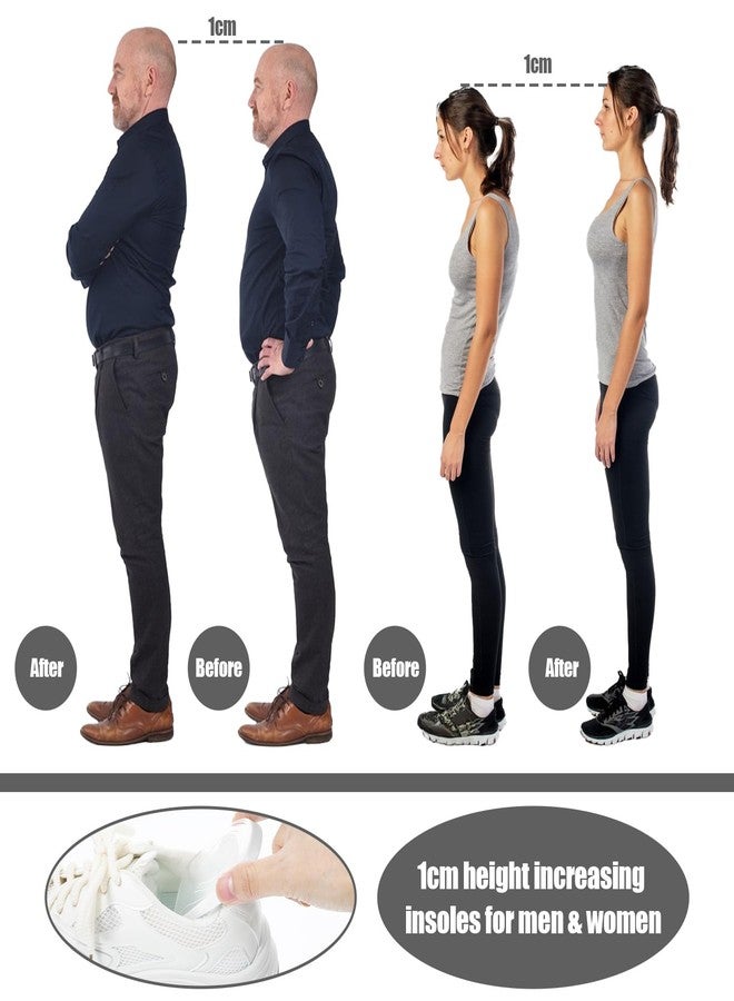 Yuanchu 2 Pairs 0.4 Inch Silicone Heel Lifts for Shock Absorption, Heel Pads Cushions Height Increasing Insoles Soft Shoe Lifts for Women Men Comfort Half Foot Insoles for Uneven Legs Heel Pain - Image 2
