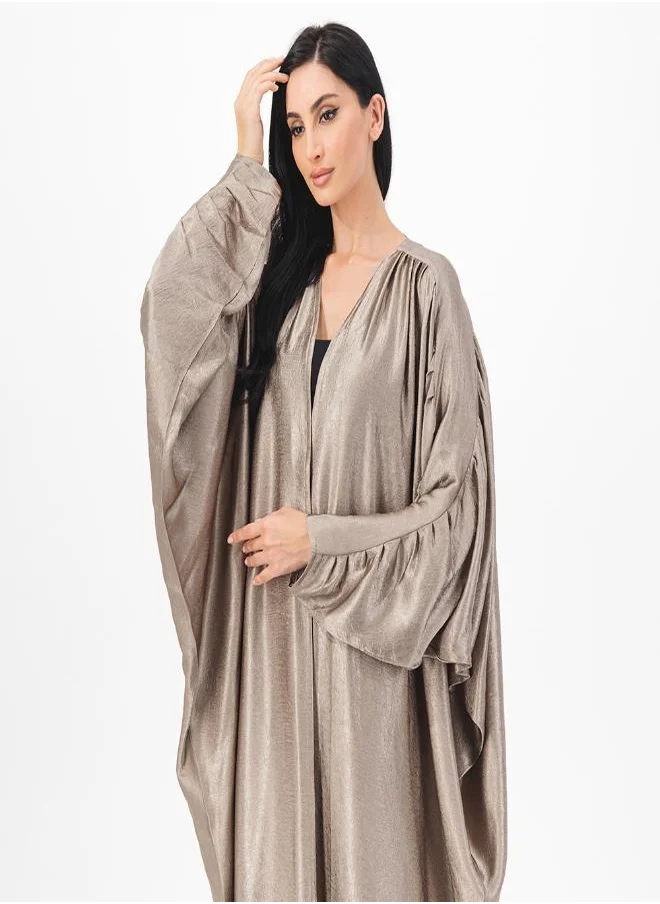 ميم باي ماريا Shoulder pleated front open abaya