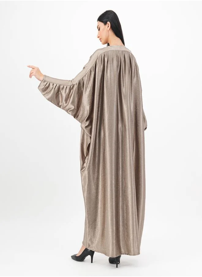 ميم باي ماريا Shoulder pleated front open abaya