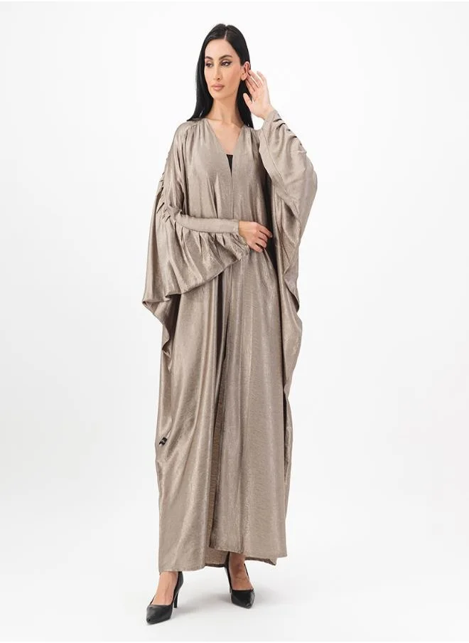 ميم باي ماريا Shoulder pleated front open abaya