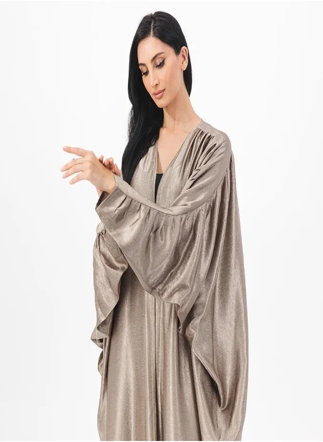 ميم باي ماريا Shoulder pleated front open abaya