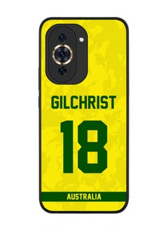 Cover for Huawei nova 10 4G Case , Rugged Black Slim fit Soft Flexible Thin Protective Phone Cases - Player Name - Adam Gilchrist, Jersey Number- 18