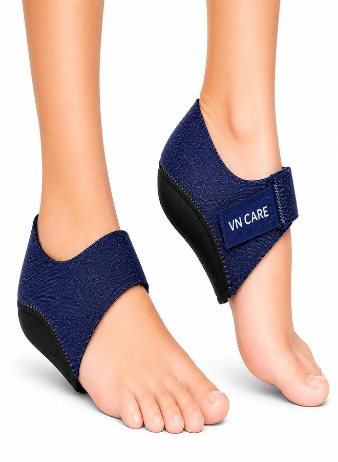 Vn care Heel Protector Pads for Pain Relief for Men & Women | Silicone Gel Heel Pads for Plantar Fasciitis, Heel Pain & Heel Spur | Orthotic Heel Cushion Support, Soft & Reusable Heel Protectors (1 Pair) Blue - Image 1