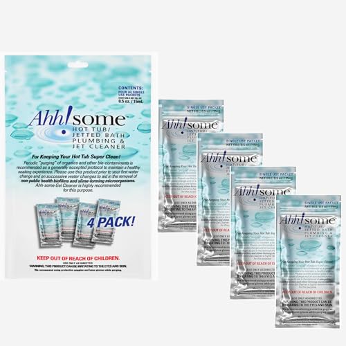 Ahh-Some - Hot Tub Cleaner & Purge Packet | Clean Pipes, Jet Line & Jets Gunk Build Up | Clear & Soften Water for Hot Tub, Jetted Tub, Swim Spa | Top Clarifier Up To 450 Gallons Of Water (Pack of 4) - Image 2