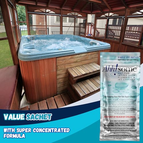 Ahh-Some - Hot Tub Cleaner & Purge Packet | Clean Pipes, Jet Line & Jets Gunk Build Up | Clear & Soften Water for Hot Tub, Jetted Tub, Swim Spa | Top Clarifier Up To 450 Gallons Of Water (Pack of 4) - Image 5