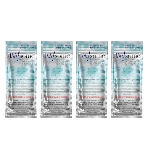 Ahh-Some - Hot Tub Cleaner & Purge Packet | Clean Pipes, Jet Line & Jets Gunk Build Up | Clear & Soften Water for Hot Tub, Jetted Tub, Swim Spa | Top Clarifier Up To 450 Gallons Of Water (Pack of 4) - Image 1