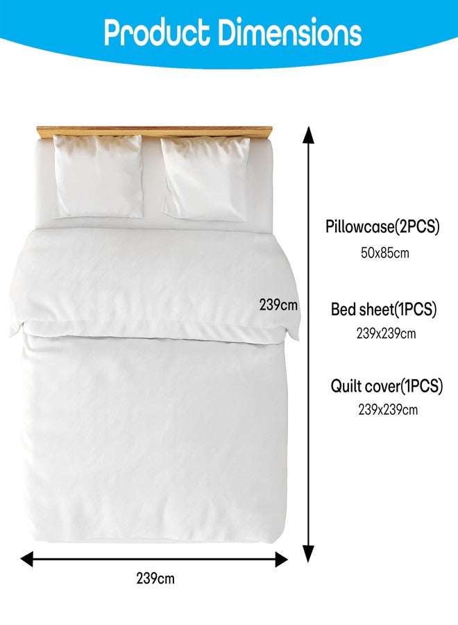 Prime Pick Comfort Stay Bed Sheet Set Cotton Disposable Fitted Bedsheet with Quilt Cover and Pillowcase 250 TC Travel Hotel Hospital Use White 4 Piece Set - Image 2
