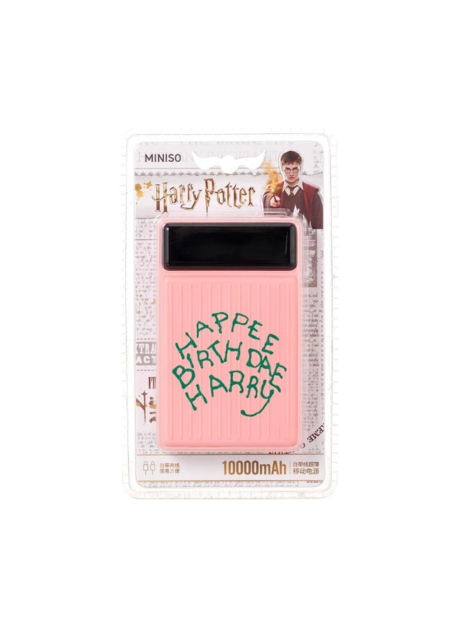 Miniso MINISO Harry Potter 10000mAh Ultra Thin Power Bank with Cable (Pink) Model: PF01 – Sleek and Magical Charging Solution 