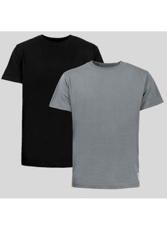 Four Man 2 Pieces Men's 100% Cotton Standard Pattern Non-Wrinkle Plain Color Basic T-Shirt  - Image 1