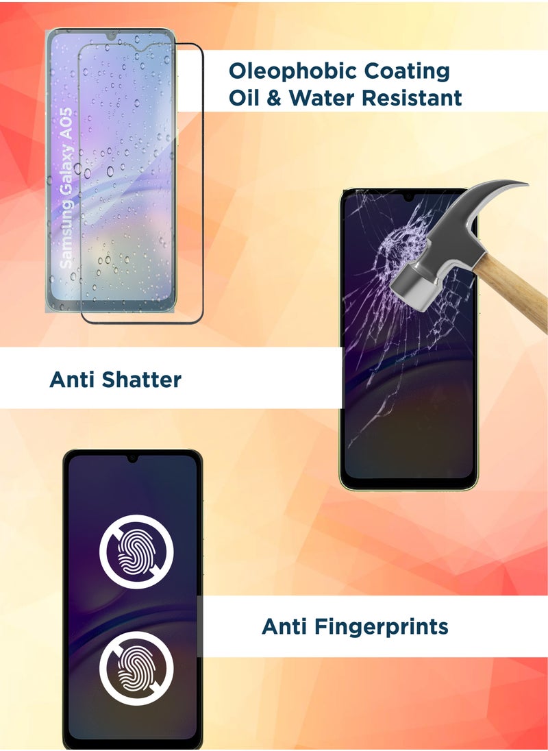 Generic - Samsung Galaxy A05-Tempered Glass Screen Protector – High Transparency, Delicate Touch, Anti-Explosion, Smooth Arc Edges, Easy Installation, 9H Hardness HD Tempered Glass Screen Protector 99% Transparency with device's original screen clarity and brightness - Image 1