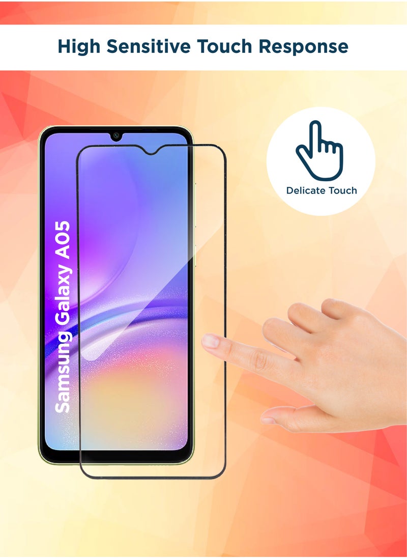 Generic - Samsung Galaxy A05-Tempered Glass Screen Protector – High Transparency, Delicate Touch, Anti-Explosion, Smooth Arc Edges, Easy Installation, 9H Hardness HD Tempered Glass Screen Protector 99% Transparency with device's original screen clarity and brightness - Image 1