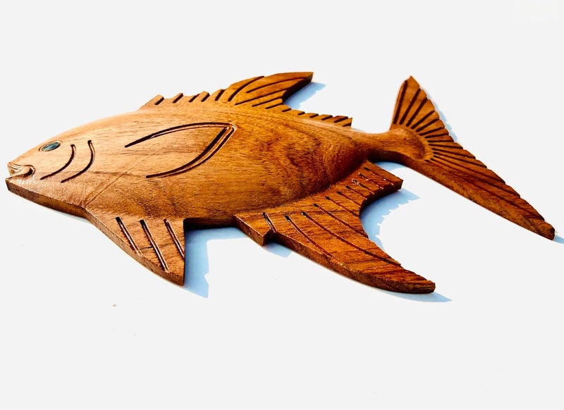 KVEER Wooden Fish Sculpture Fish Lover Animal Handmade Wood Carving Hand Carved Ornament Housewarming Home Decor Room Decor Gifts - Image 5