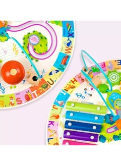Cordova Wooden activity table – 5-in-1 Montessori toy with bead maze, xylophone, gears, and clock for toddlers 1-3 years  - Image 3