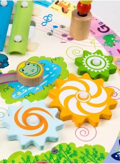 Cordova Wooden activity table – 5-in-1 Montessori toy with bead maze, xylophone, gears, and clock for toddlers 1-3 years  - Image 5