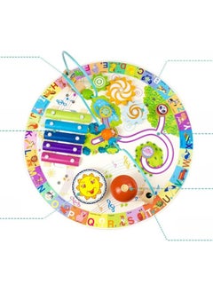 Cordova Wooden activity table – 5-in-1 Montessori toy with bead maze, xylophone, gears, and clock for toddlers 1-3 years  - Image 2
