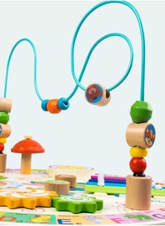 Cordova Wooden activity table – 5-in-1 Montessori toy with bead maze, xylophone, gears, and clock for toddlers 1-3 years  - Image 4