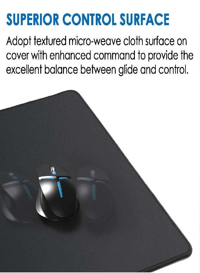 KTRIO - KTRIO Large Gaming Mouse Pad with Stitched Edges, Extended Desk Mousepad with Superior Micro-Weave Cloth, Non-Slip Base, Water Resist Keyboard Pad for Gamer, Office & Home, 31.5 x 11.8 in, Black - Image 1