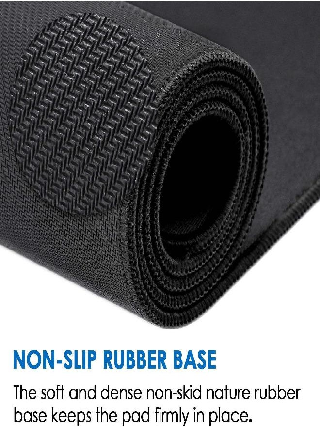 KTRIO - KTRIO Large Gaming Mouse Pad with Stitched Edges, Extended Desk Mousepad with Superior Micro-Weave Cloth, Non-Slip Base, Water Resist Keyboard Pad for Gamer, Office & Home, 31.5 x 11.8 in, Black - Image 1