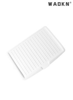 Multifunctional large kitchen drain tray fruit and vegetable plastic drain tray rectangular bowl and chopsticks tableware drain rack（White）