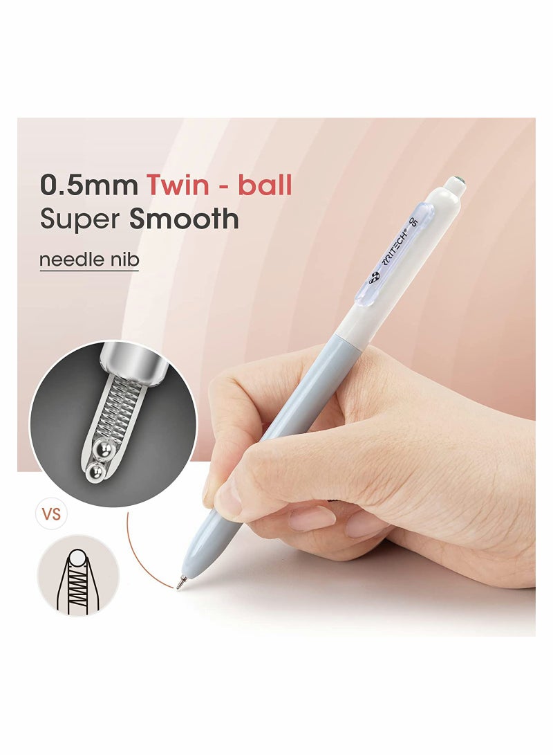 Luckam 0.5mm Retractable Gel Pens,  Quick Dry Ink Pens, Silent Extra Fine Needle Point Smooth Writing Pen Set, No Smear Black Ink Click Pen for Journaling, Drawing, Doodling, and Notetaking - Image 2