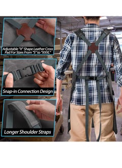 Bukela Woodworking Aprons for Men with 9 Tool Pockets, Waxed Canvas Shop Work Apron, Heavy Duty Wood Working Apron, for Carpenters Woodworkers, A Perfect Gifts for Men, Adjustable Size S to XXL  - Image 3