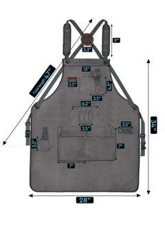 Bukela Woodworking Aprons for Men with 9 Tool Pockets, Waxed Canvas Shop Work Apron, Heavy Duty Wood Working Apron, for Carpenters Woodworkers, A Perfect Gifts for Men, Adjustable Size S to XXL  - Image 2