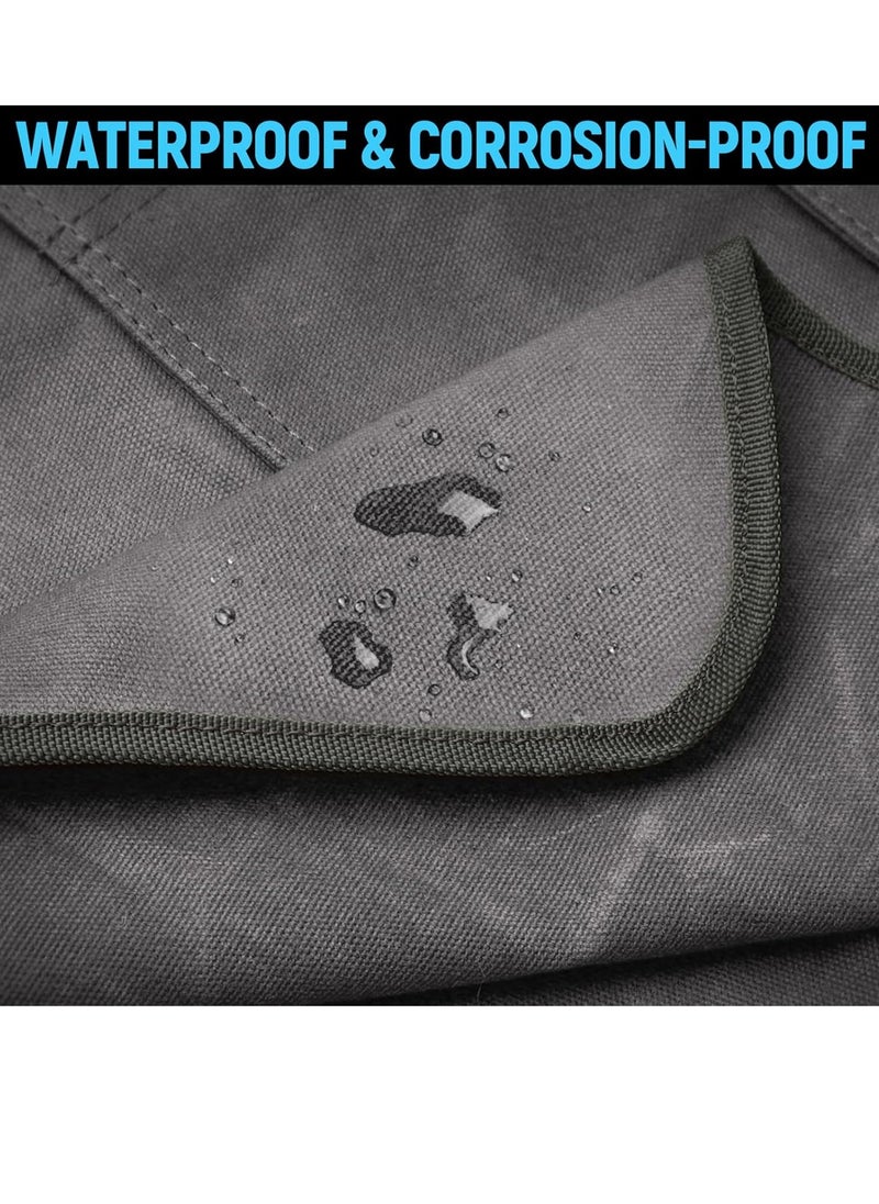 Bukela - Woodworking Aprons for Men with 9 Tool Pockets, Waxed Canvas Shop Work Apron, Heavy Duty Wood Working Apron, for Carpenters Woodworkers, A Perfect Gifts for Men, Adjustable Size S to XXL - Image 1