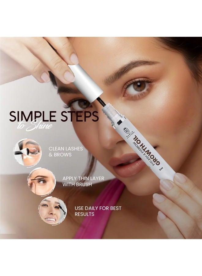 Rawls Eyelash & Eyebrow Growth Oil Serum | Pure Castor Oil + Vitamin E Formula | Rapid Lash & Brow Enhancer for Longer, Fuller Hair | 5ml - Image 4