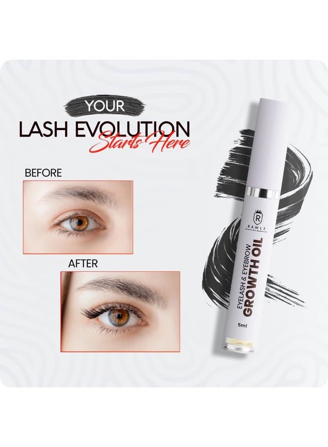 Rawls Eyelash & Eyebrow Growth Oil Serum | Pure Castor Oil + Vitamin E Formula | Rapid Lash & Brow Enhancer for Longer, Fuller Hair | 5ml - Image 5