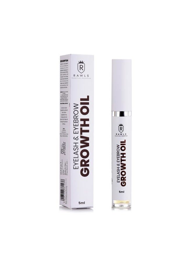 Rawls Eyelash & Eyebrow Growth Oil Serum | Pure Castor Oil + Vitamin E Formula | Rapid Lash & Brow Enhancer for Longer, Fuller Hair | 5ml - Image 1
