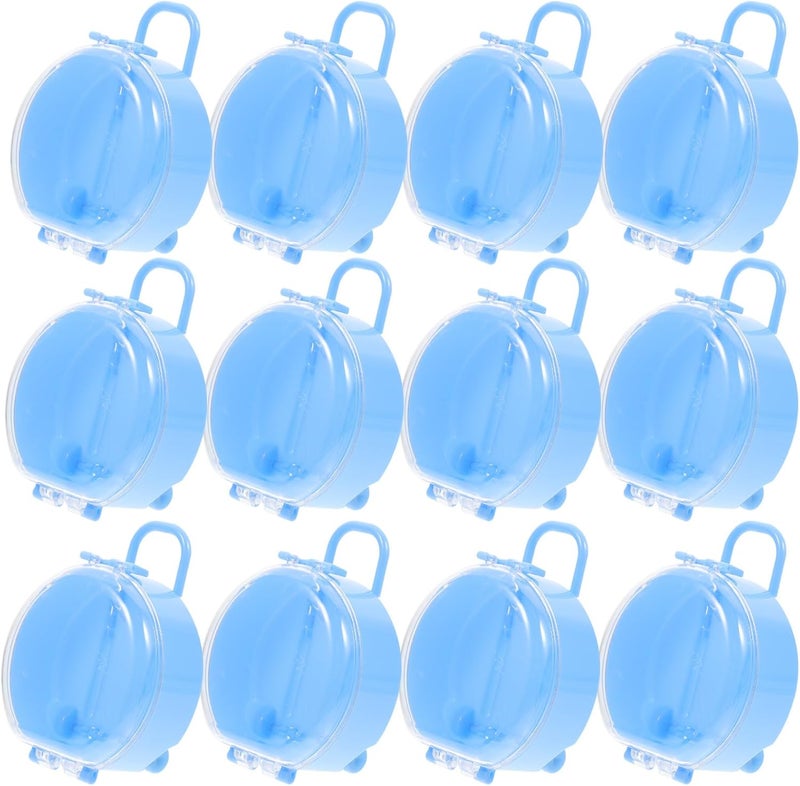 TOYANDONA 12pcs Mini Suitcase Jewelry Storage Box Set Plastic Trinket Organizer Vintage Style Earring and Necklace Case for Travel and Home Decor in Sky Blue - Image 1