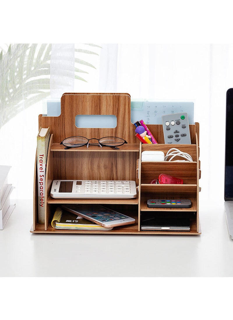 Kidle Wooden Desktop Organizer Pen Holder Stationary Storage Organizer For Home Office School  - Image 5