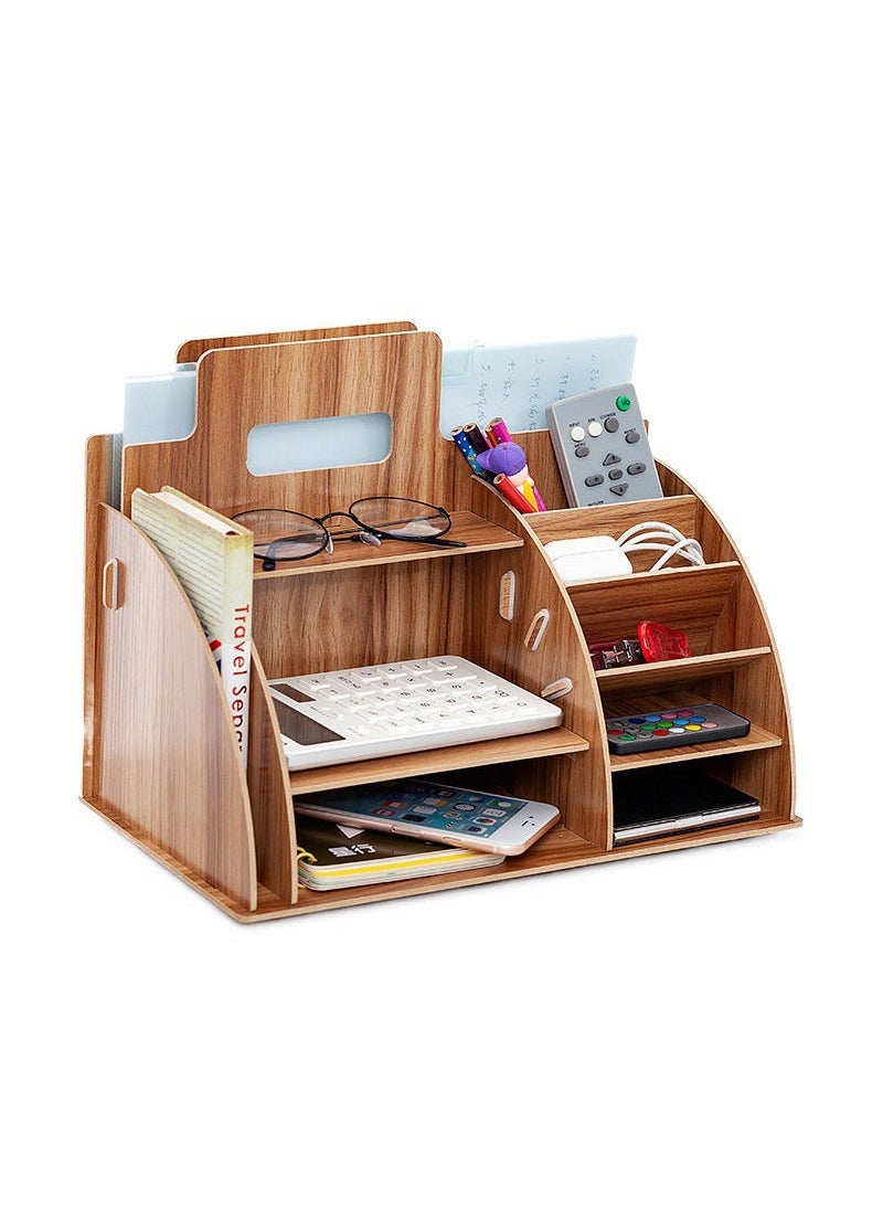 Kidle Wooden Desktop Organizer Pen Holder Stationary Storage Organizer For Home Office School  - Image 1