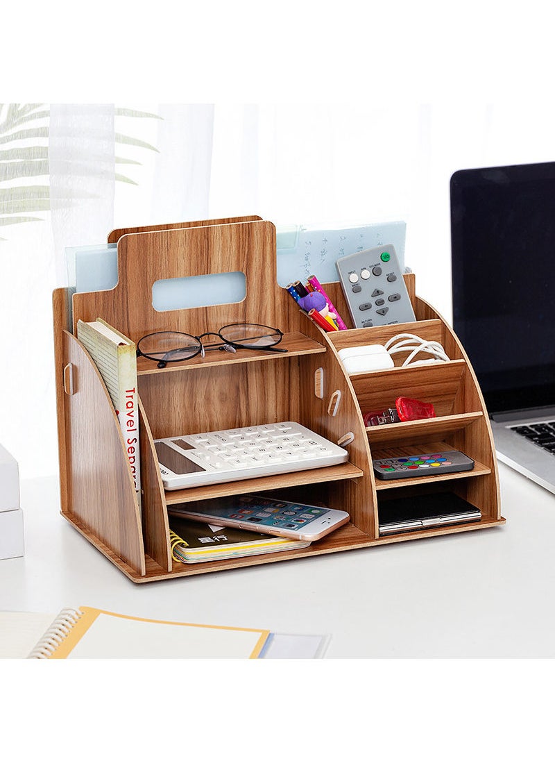 Kidle Wooden Desktop Organizer Pen Holder Stationary Storage Organizer For Home Office School  - Image 2
