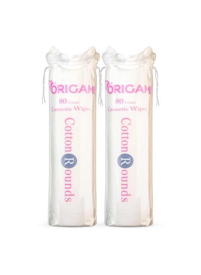 Origami Cotton Pads For Face Makeup Removal | Pre Makeup Cleansing | 80 Soft Round Pads Pack Of 2 (160 Pads) - Image 1