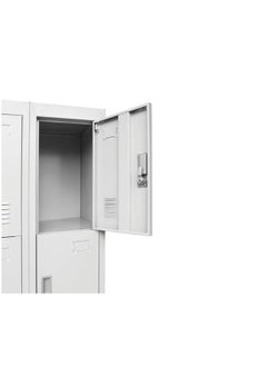 Protector 12 Door Metal Cabinet, Office Cabinet, Closet Organizer for Living Room and School, Tall Staff Storage Cabinet, Grey  - Image 3
