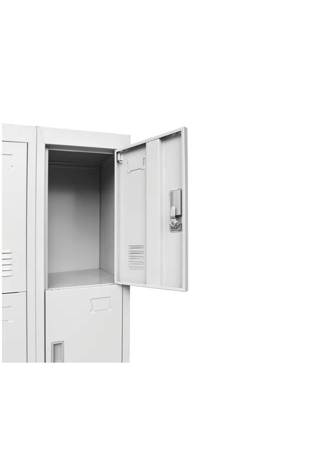 Protector 12 Door Metal Cabinet, Office Cabinet, Closet Organizer for Living Room and School, Tall Staff Storage Cabinet, Grey  - Image 3