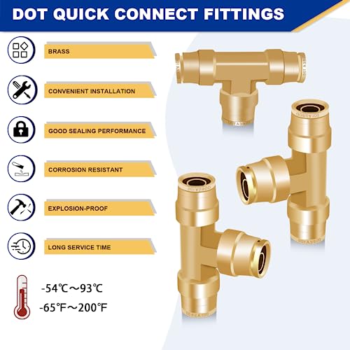 Daptemn 38 DOT Air Line Quick Connect Fittings 3PCS Air Line Connector - Image 5