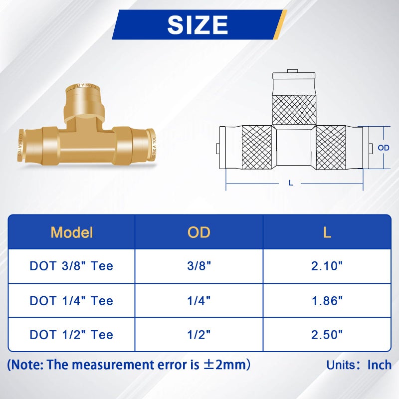 Daptemn 38 DOT Air Line Quick Connect Fittings 3PCS Air Line Connector - Image 4