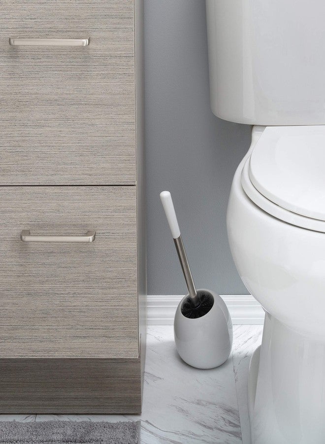 Bath Bliss Ceramic Dome Brush & Holder Set, Decorative, Modern, Freestanding, Heavy Duty Cleaning Toilet-Brushes, (Pack of 1), White - Image 5