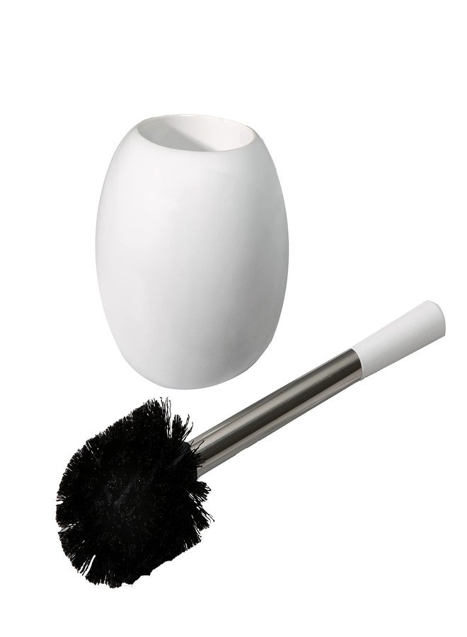 Bath Bliss Ceramic Dome Brush & Holder Set, Decorative, Modern, Freestanding, Heavy Duty Cleaning Toilet-Brushes, (Pack of 1), White - Image 1