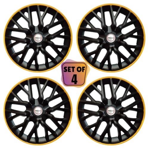 PRIGAN Alto 800 Black Yellow Wheel Cover 12", for Alto 800 (Set of 4 Pcs) (Press Fitting) Model- GT Line Black Yellow 12 - Image 2