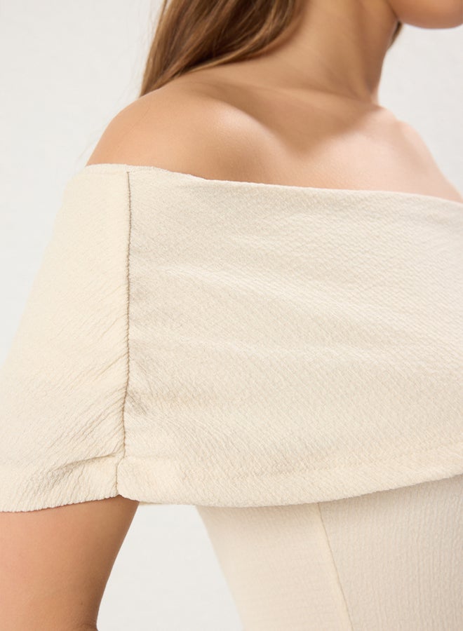 trendyol Stone Asymmetric Collar Fitted/Snap Knitted Bodysuit - Image 4