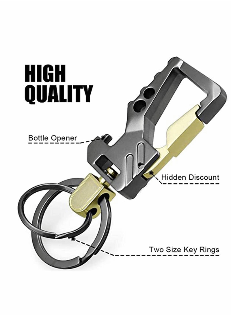 KASTWAVE - Keychains, Keychain EDC Key Rings Bottle Opener Function Keychain Car Keys Tactical Carabiner Key Chain with Clip Llaveros de Hombre for Men and Women 2Pcs - Image 1