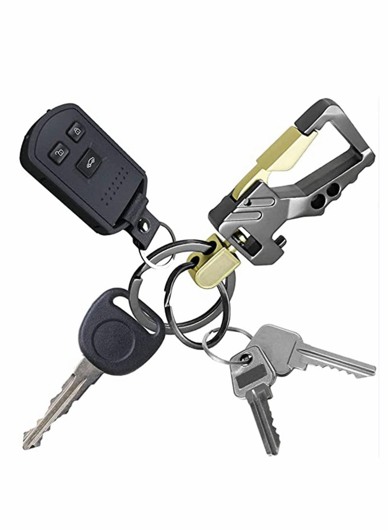 KASTWAVE - Keychains, Keychain EDC Key Rings Bottle Opener Function Keychain Car Keys Tactical Carabiner Key Chain with Clip Llaveros de Hombre for Men and Women 2Pcs - Image 1