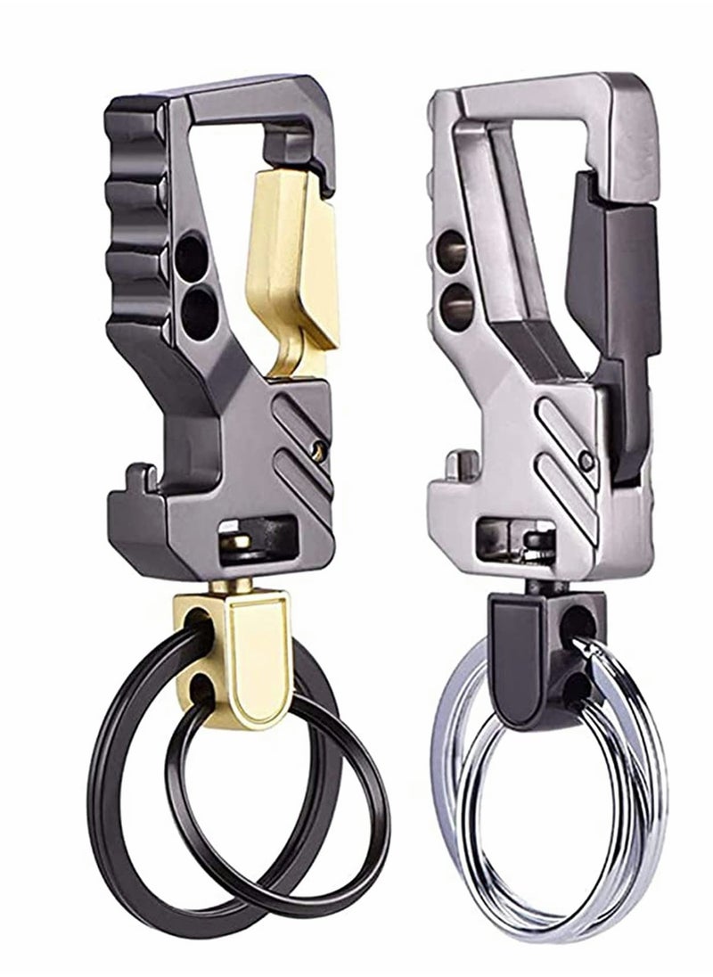 KASTWAVE - Keychains, Keychain EDC Key Rings Bottle Opener Function Keychain Car Keys Tactical Carabiner Key Chain with Clip Llaveros de Hombre for Men and Women 2Pcs - Image 1